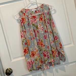 J. Jill Cold shoulder floral blouse